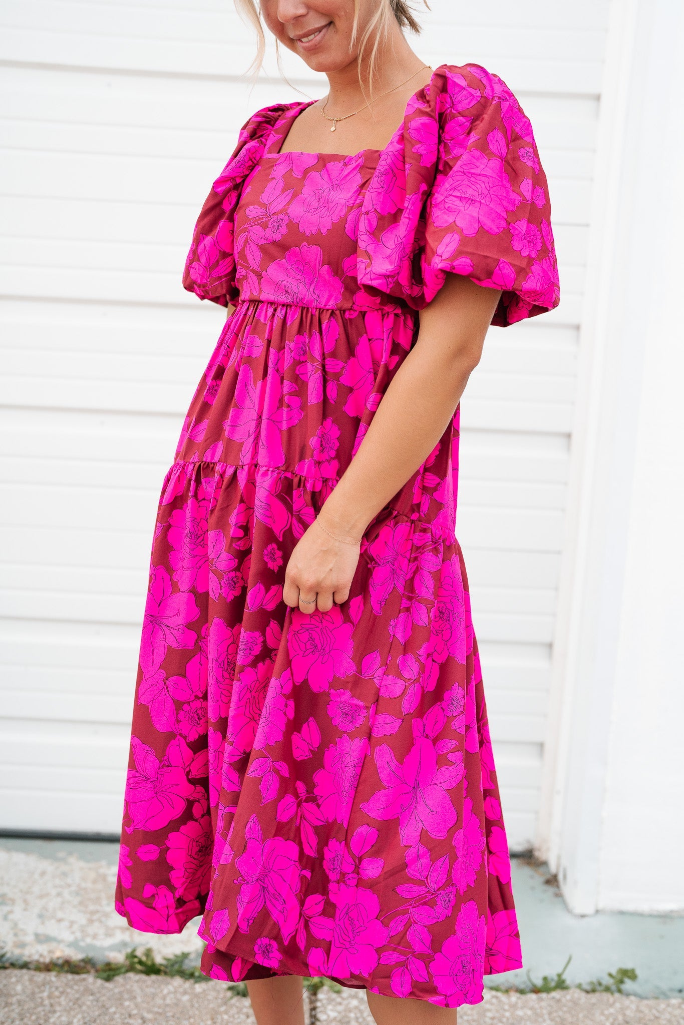 Never Get Over It Floral Puff Sleeve Dress