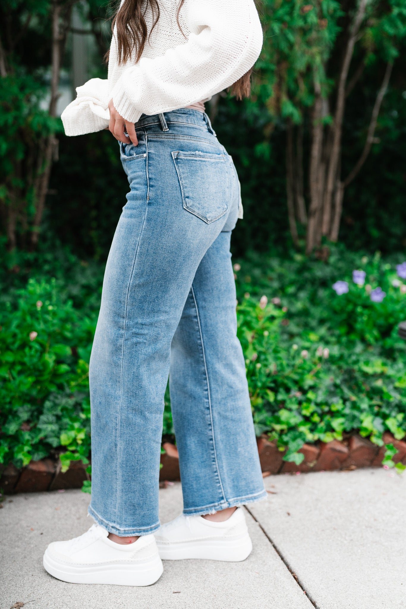 Risen Brianna High Rise Wide Crop Jeans