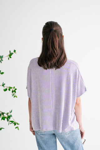 Hot Shot Ribbed Dolman Sleeve Top- Lavender
