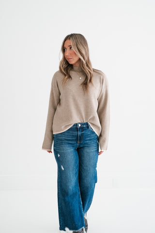 Creamstone Mock Neck Sweater
