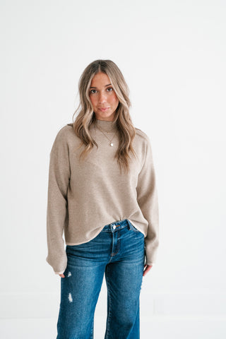 Creamstone Mock Neck Sweater