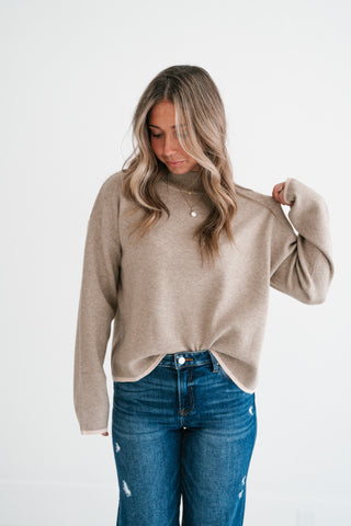 Creamstone Mock Neck Sweater