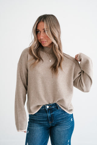 Creamstone Mock Neck Sweater