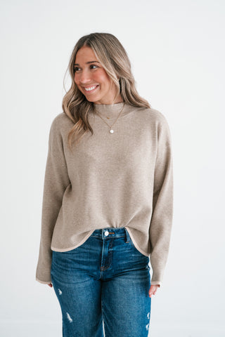 Creamstone Mock Neck Sweater