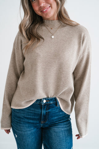 Creamstone Mock Neck Sweater