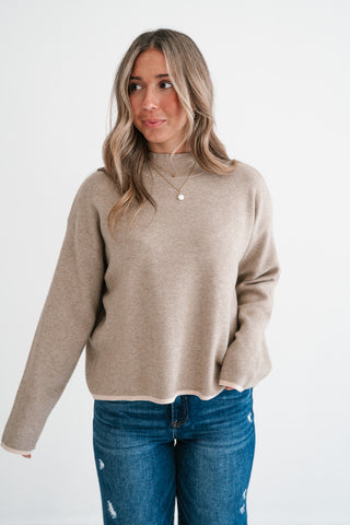 Creamstone Mock Neck Sweater