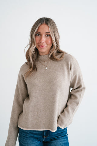 Creamstone Mock Neck Sweater