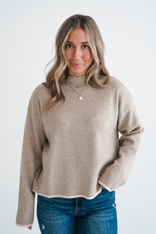 Creamstone Mock Neck Sweater