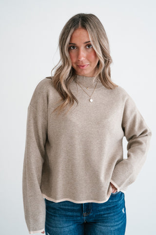 Creamstone Mock Neck Sweater
