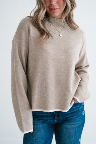 Creamstone Mock Neck Sweater