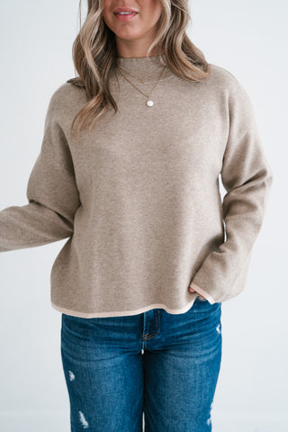 Creamstone Mock Neck Sweater
