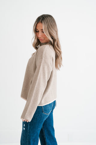 Creamstone Mock Neck Sweater