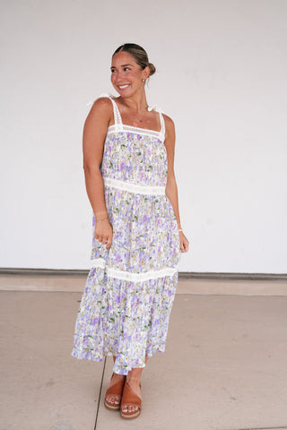 Blooming Moments Textured Floral Midi Dress