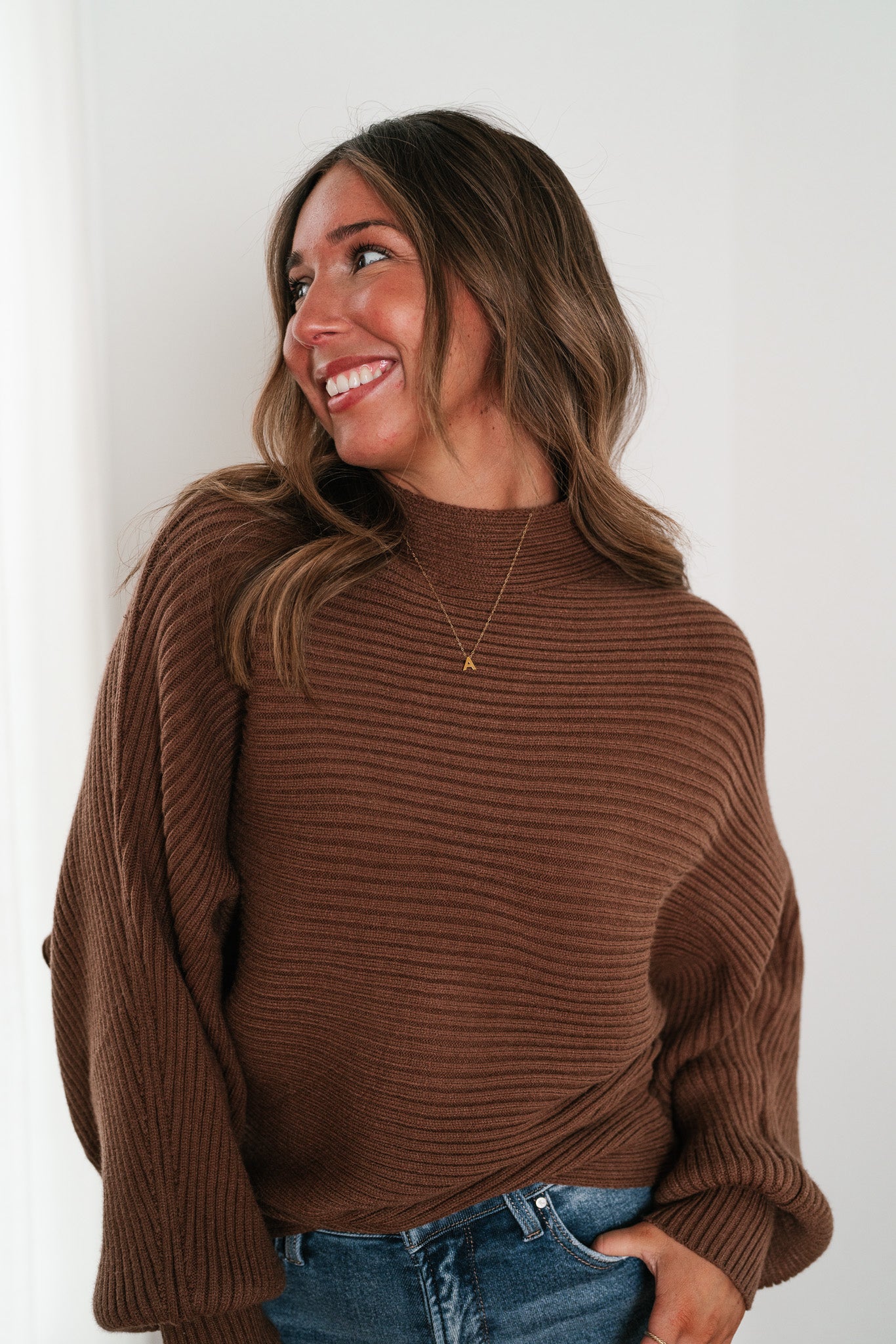 Portland Mock Neck Dolman Sleeve Top