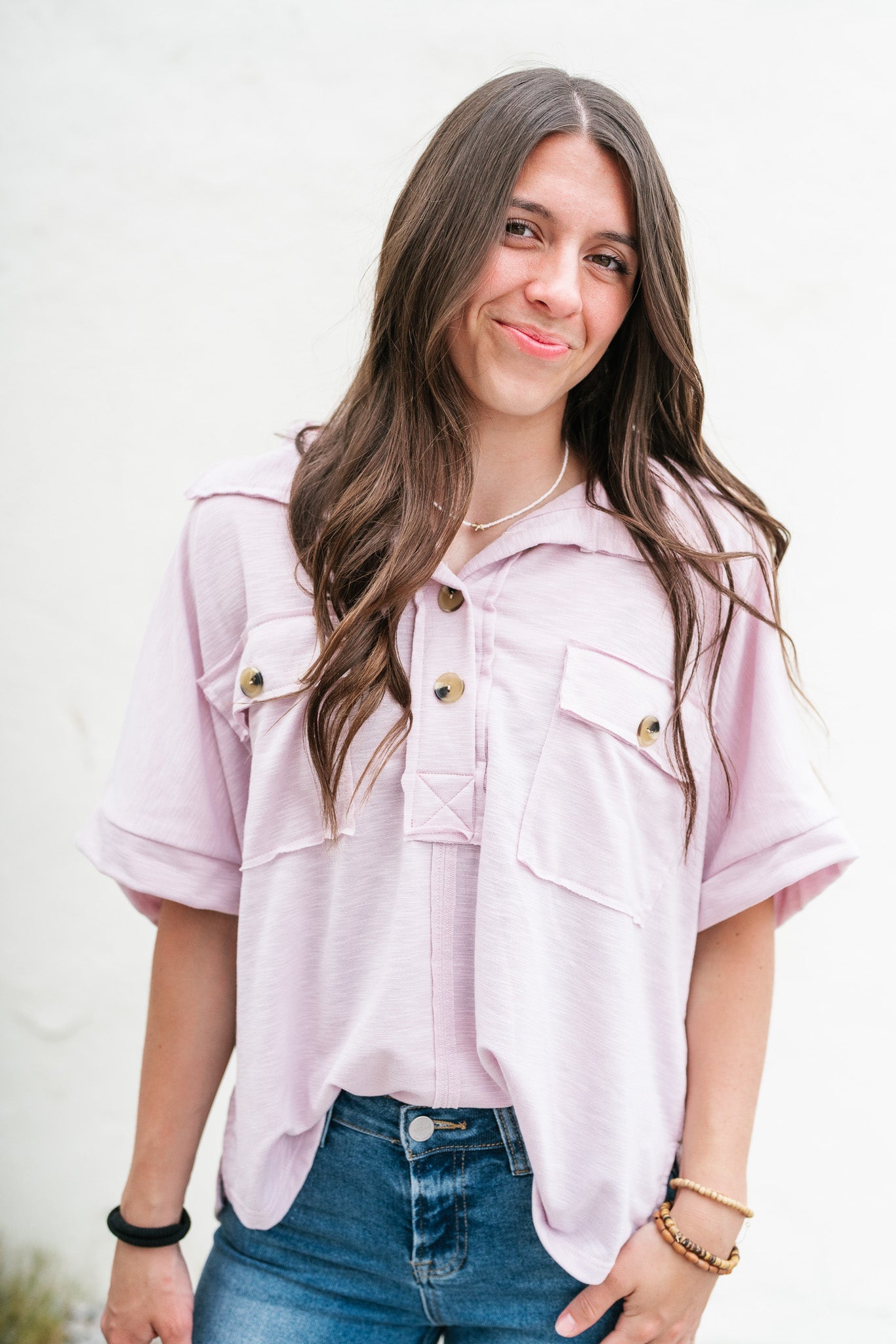 Minimal Effort Lavender Top