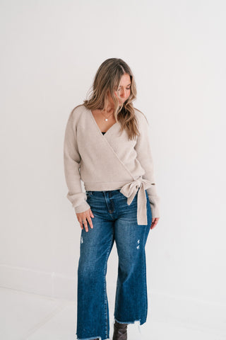 Wrapped In Cozy Knit Sweater Top