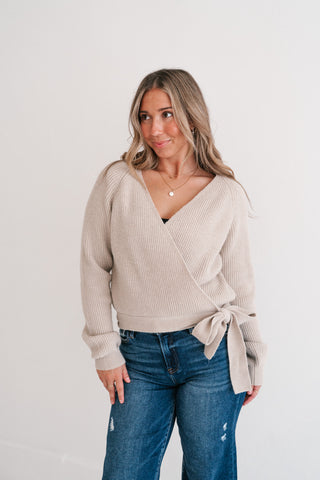 Wrapped In Cozy Knit Sweater Top