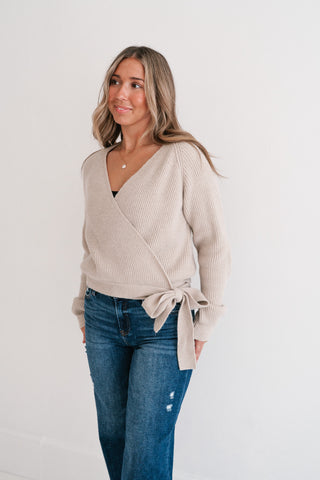 Wrapped In Cozy Knit Sweater Top