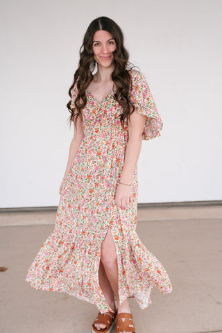 Keep Blooming Floral V-Neck Dress
