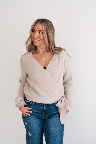 Wrapped In Cozy Knit Sweater Top