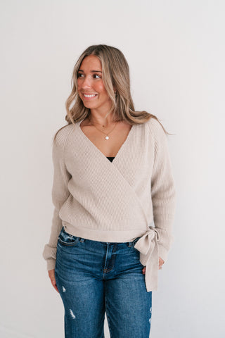 Wrapped In Cozy Knit Sweater Top