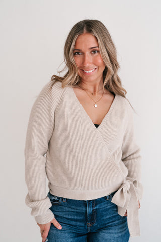Wrapped In Cozy Knit Sweater Top