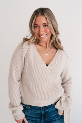 Wrapped In Cozy Knit Sweater Top