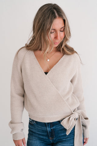 Wrapped In Cozy Knit Sweater Top