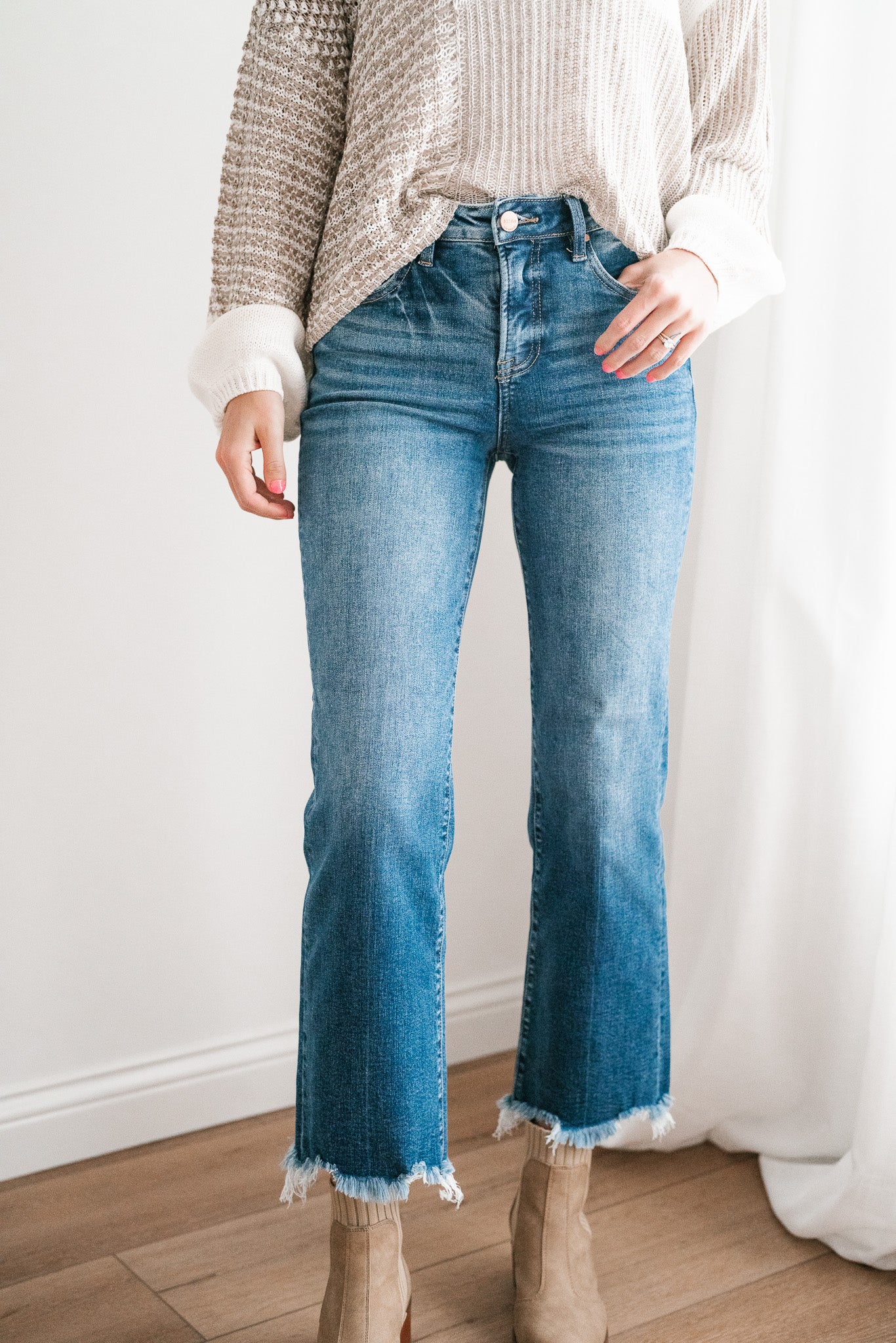 Risen Bella High Rise Tummy Control Straight Leg Jean