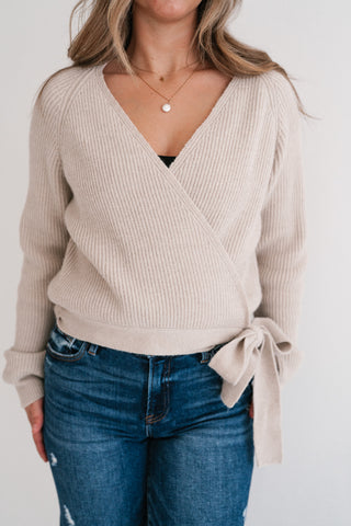 Wrapped In Cozy Knit Sweater Top