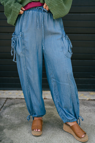 Wayward Chambray Wide Leg Pant