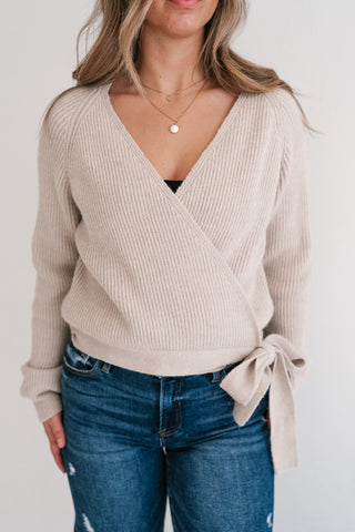 Wrapped In Cozy Knit Sweater Top