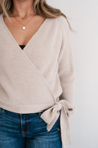 Wrapped In Cozy Knit Sweater Top