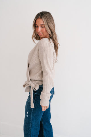 Wrapped In Cozy Knit Sweater Top