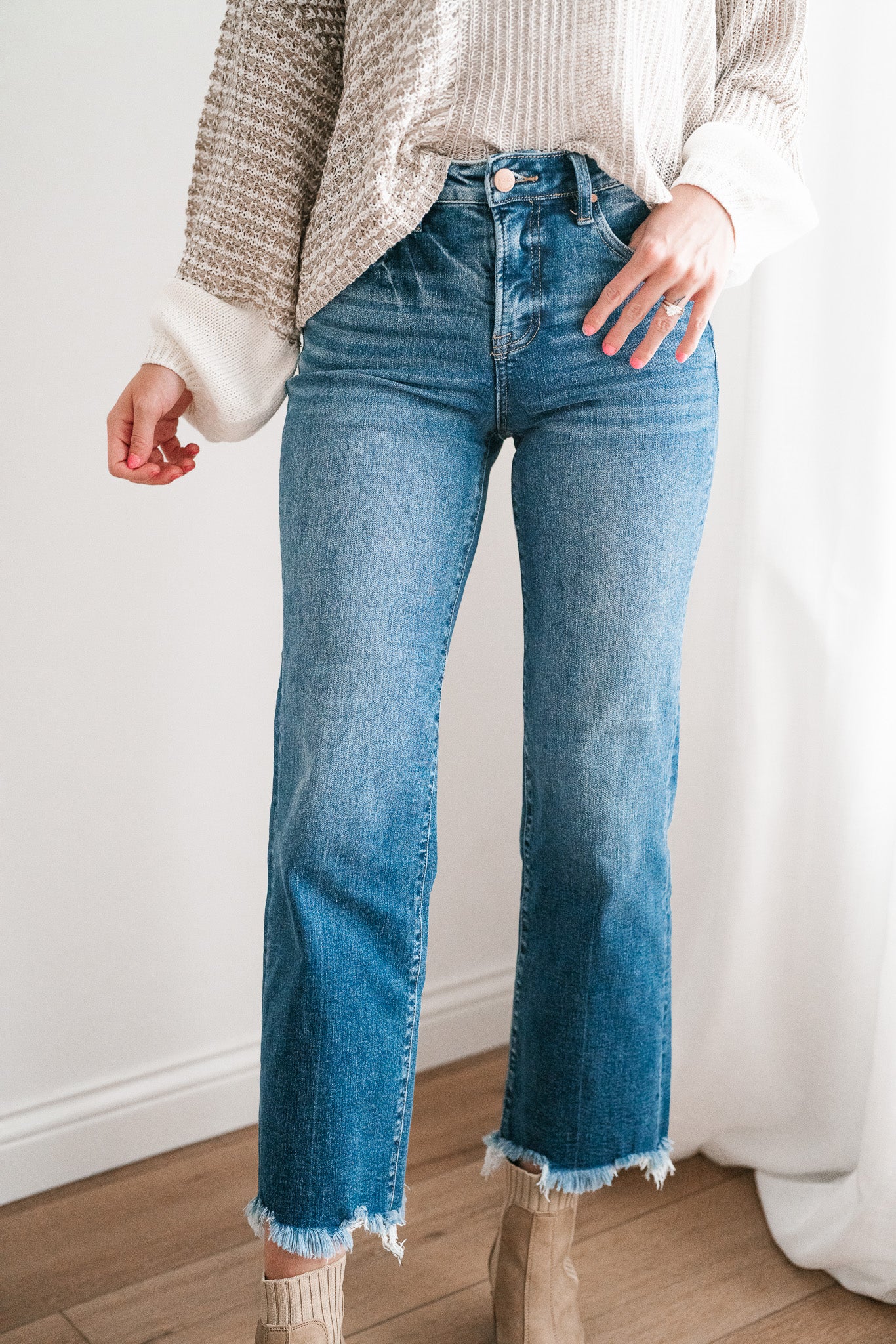 Risen Bella High Rise Tummy Control Straight Leg Jean