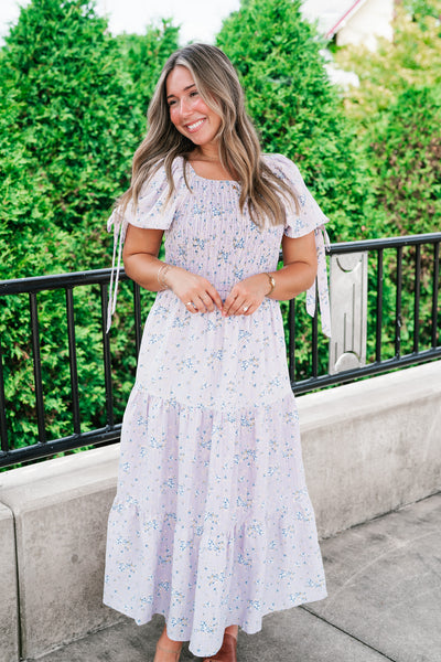 Bluebell Poem Smocked Maxi Dress