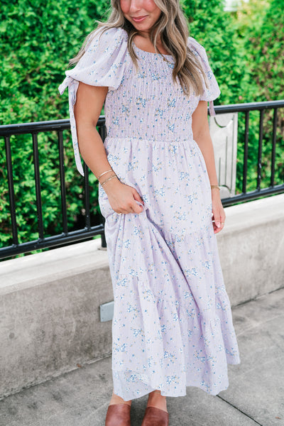 Bluebell Poem Smocked Maxi Dress