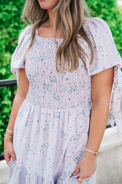 Bluebell Poem Smocked Maxi Dress