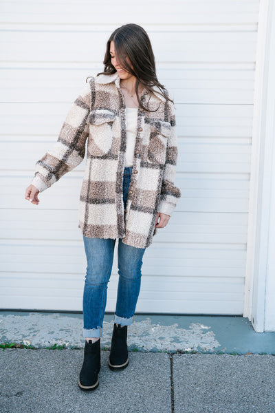 Annabeth Teddy Plaid Jacket