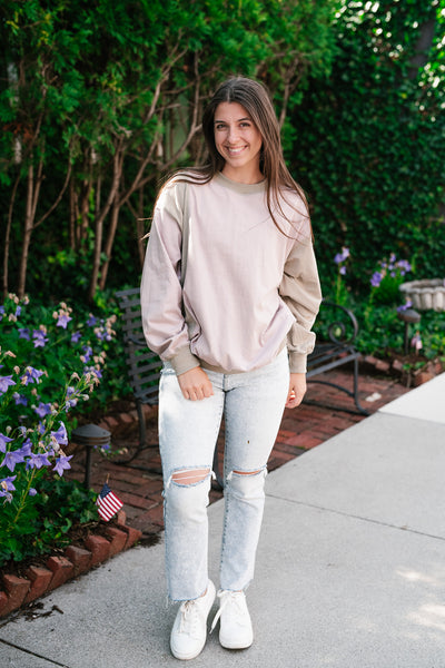 Aspen Color Block Crewneck Sweater