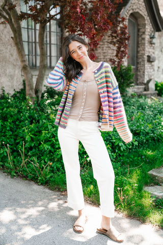Bright Side Knit Cardigan - Violet