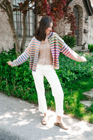 Bright Side Knit Cardigan - Violet