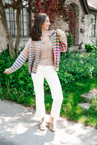 Bright Side Knit Cardigan - Violet