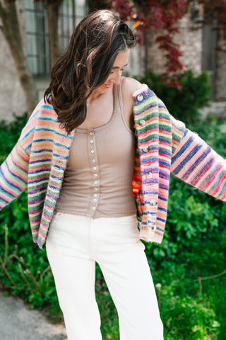 Bright Side Knit Cardigan - Violet
