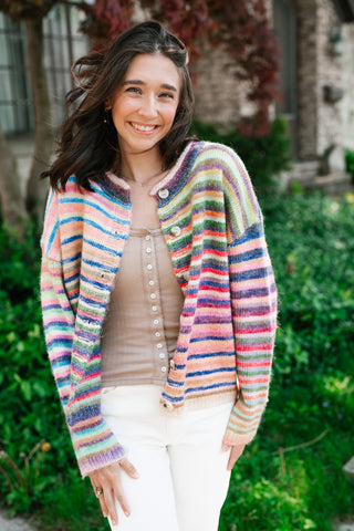 Bright Side Knit Cardigan - Violet