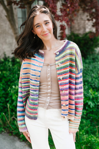 Bright Side Knit Cardigan - Violet