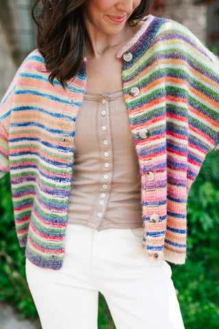Bright Side Knit Cardigan - Violet