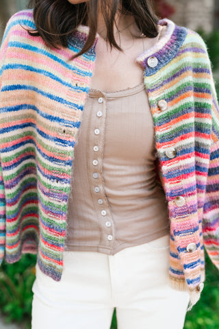 Bright Side Knit Cardigan - Violet