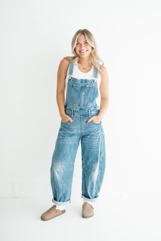 Heritage Barrel Leg Denim Overalls