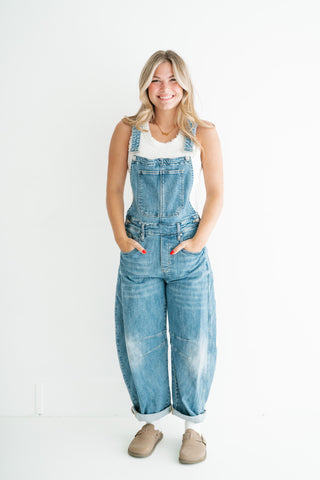 Heritage Barrel Leg Denim Overalls